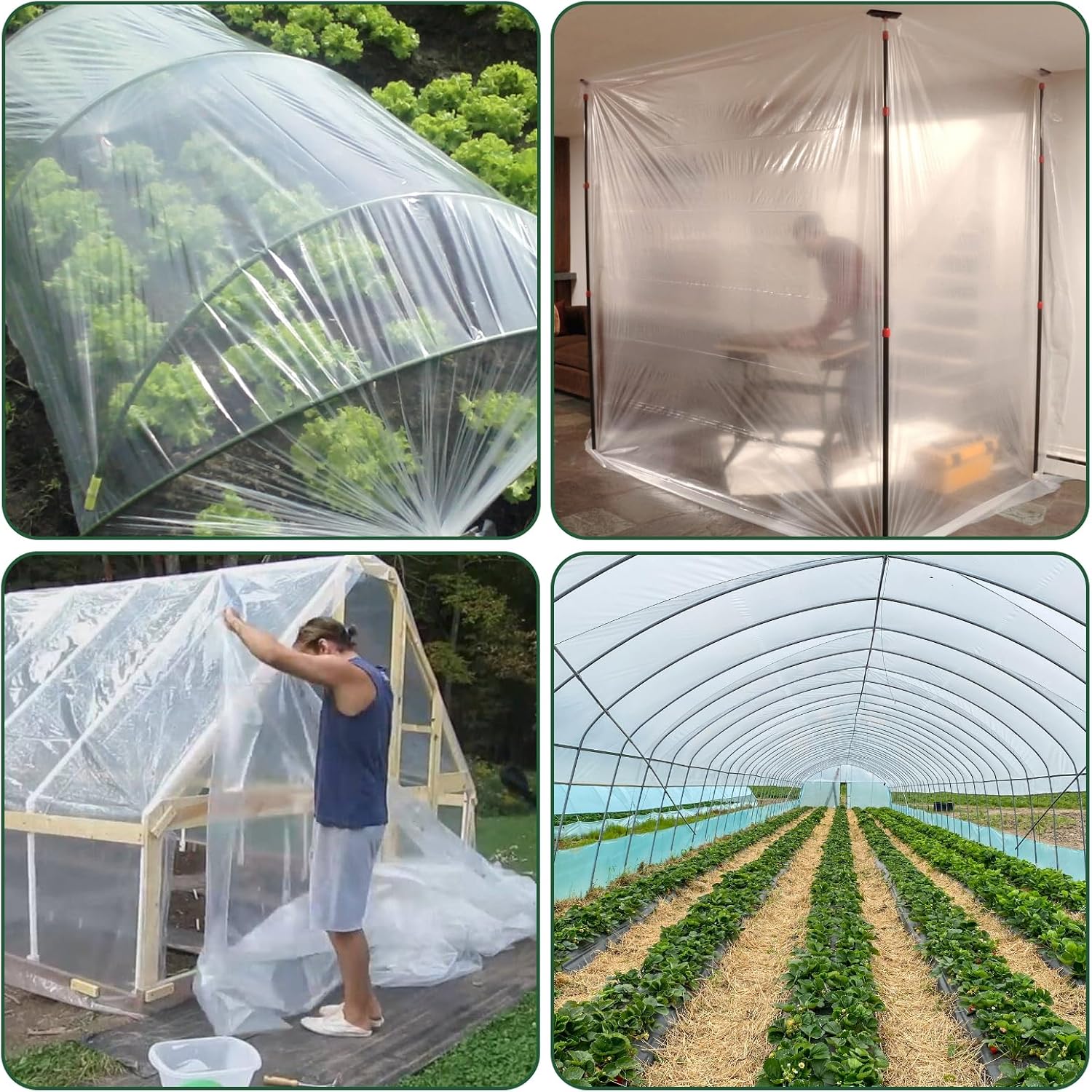 Detalle de SWTYExt Folie Gewächshaus Transparent 2 x 10 m – stabile PE-Abdeckfolie für Gewächshaus und Treibhaus