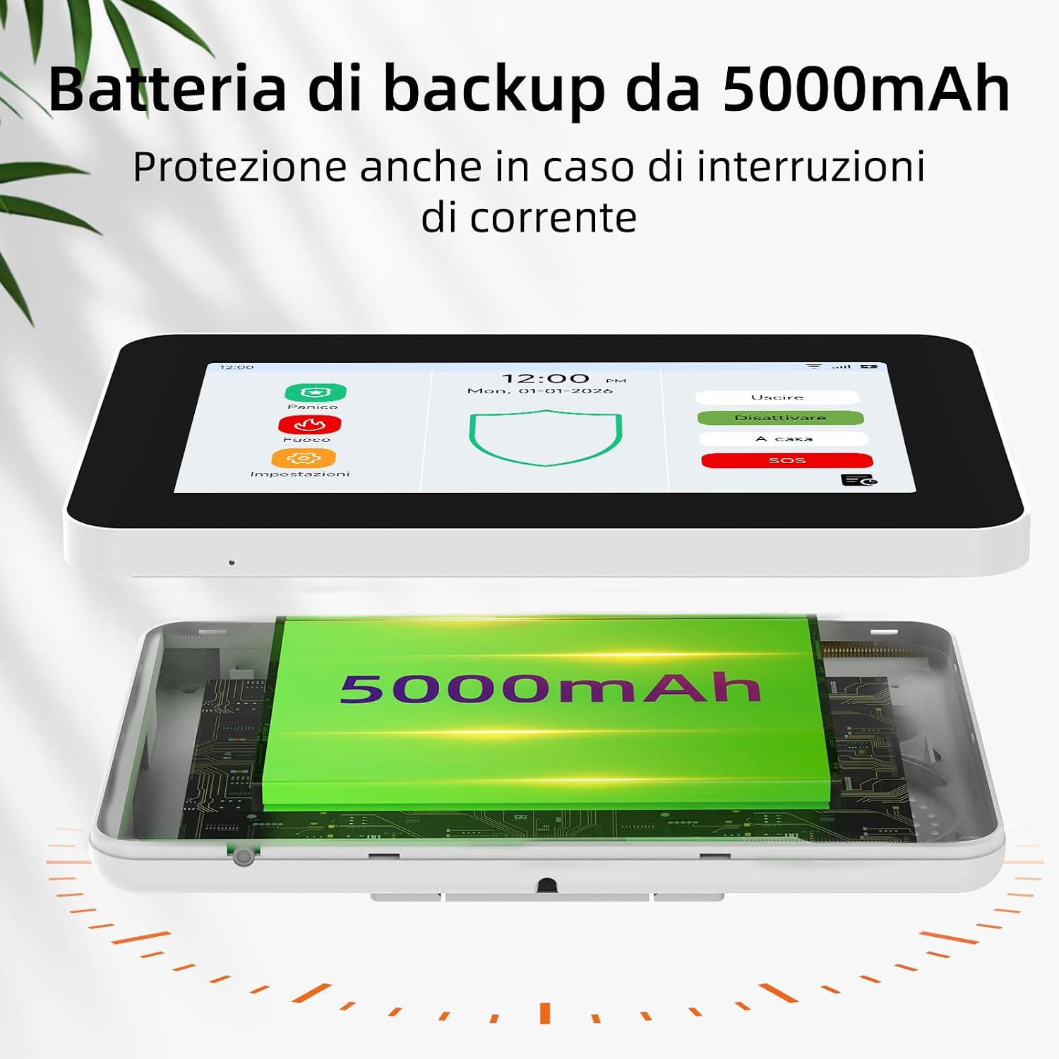 Thumbnail 6 de CPVAN GSM + WiFi allarme casa senza fili con touchscreen 7" e sirena 110 dB