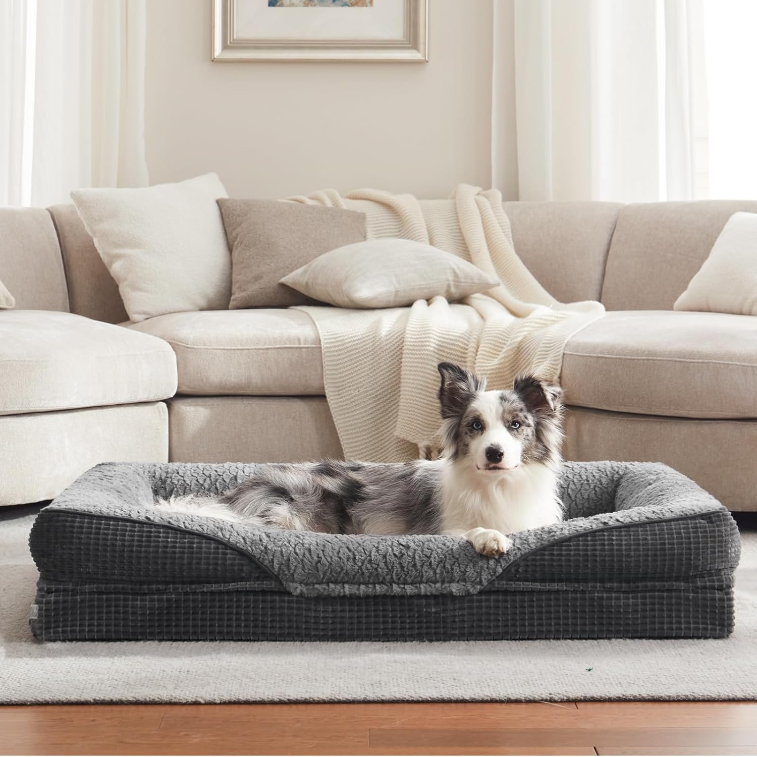 Detalle de FURTIME Orthopädisches Hundebett 89×64×18 cm