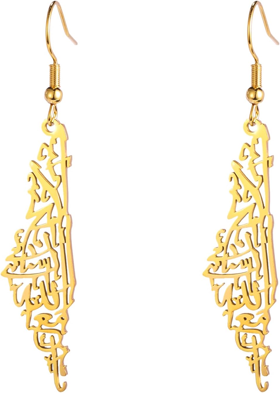 Detalle de Palästina Dangle Drop Ohrringe Karte aus Edelstahl