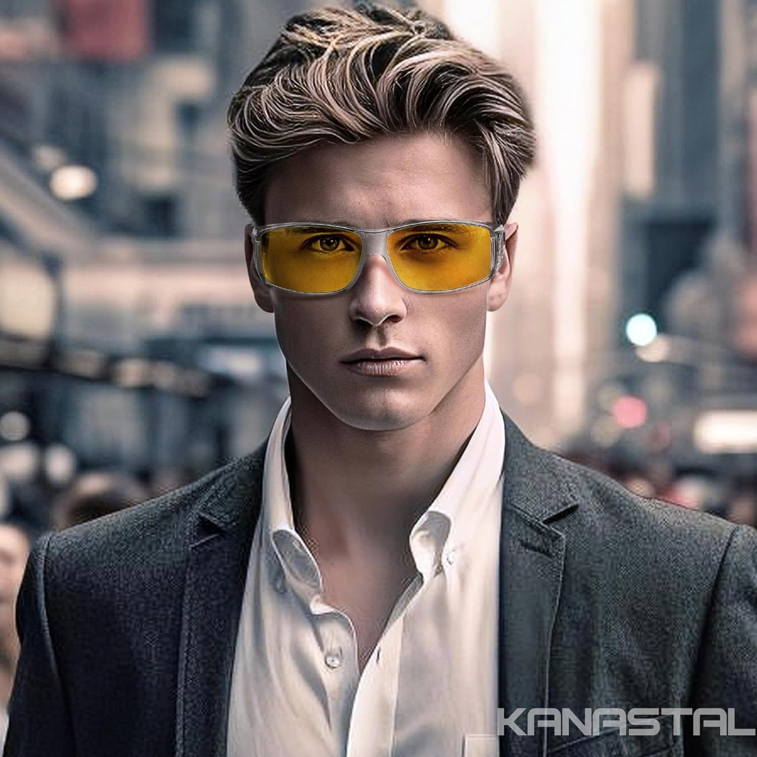 Detalle 2 de KANASTAL Fit Over Sonnenbrille für Übergrößen – überziehbare, polarisierte UV400 Sonnenbrille (quadratisch, für Brillenträger)