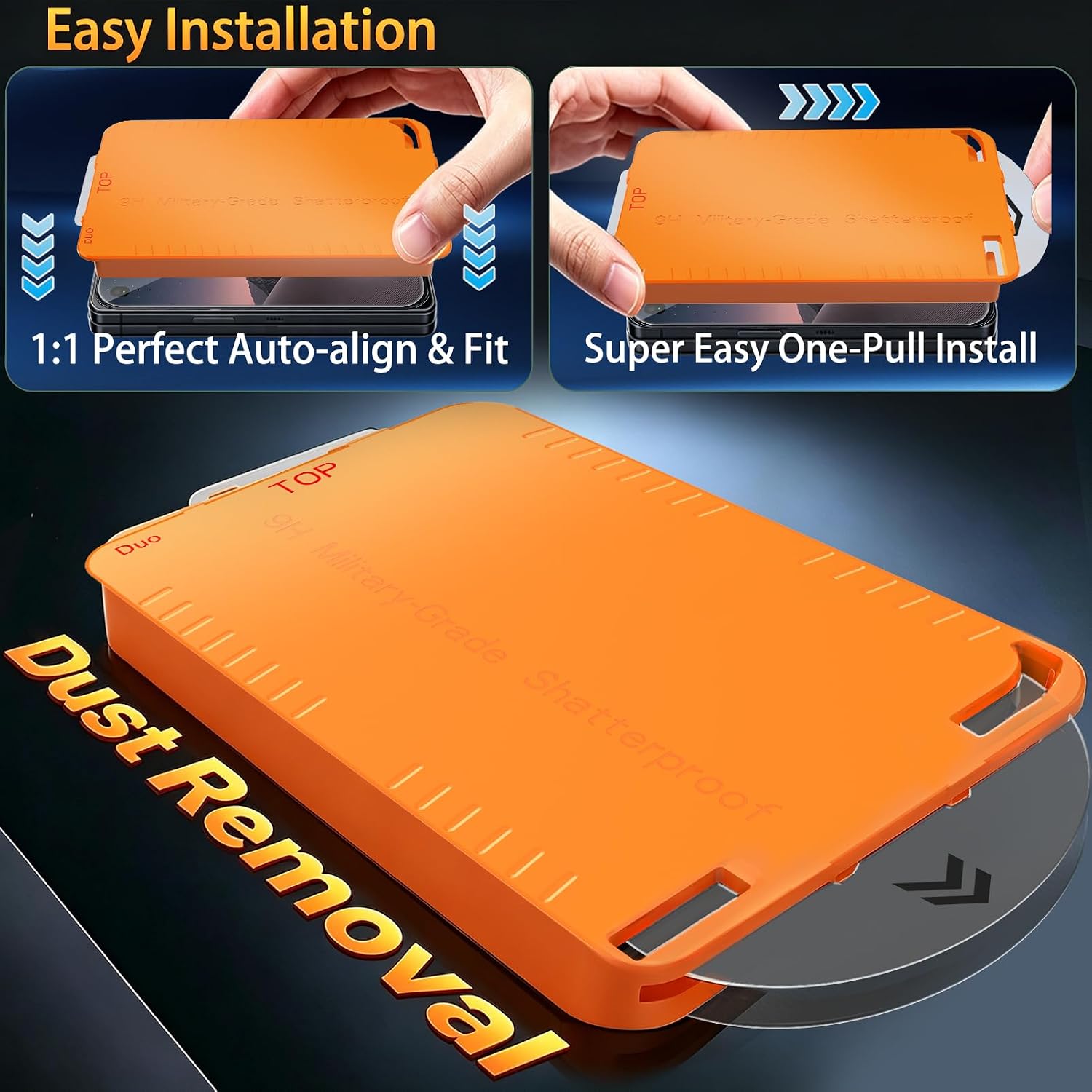 Detalle de SiHPuoy iPhone Duo Screen Protector, 9H+ Tempered Glass, Camera Lens Covers