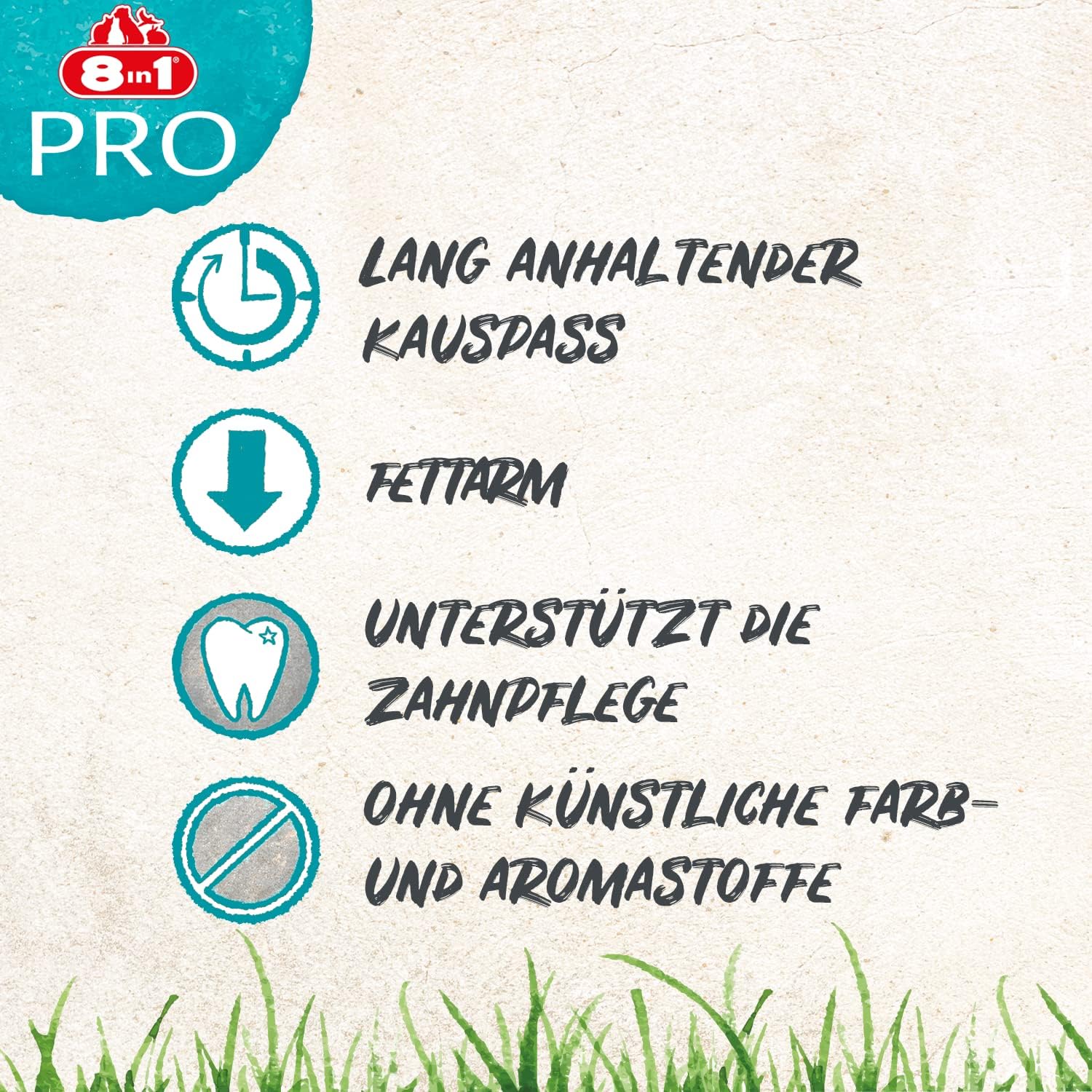 Detalle 2 de 8in1 Pro Dental Twisted Sticks – Kaustangen zur Zahnpflege für Hunde über 1 kg, 35 Stück