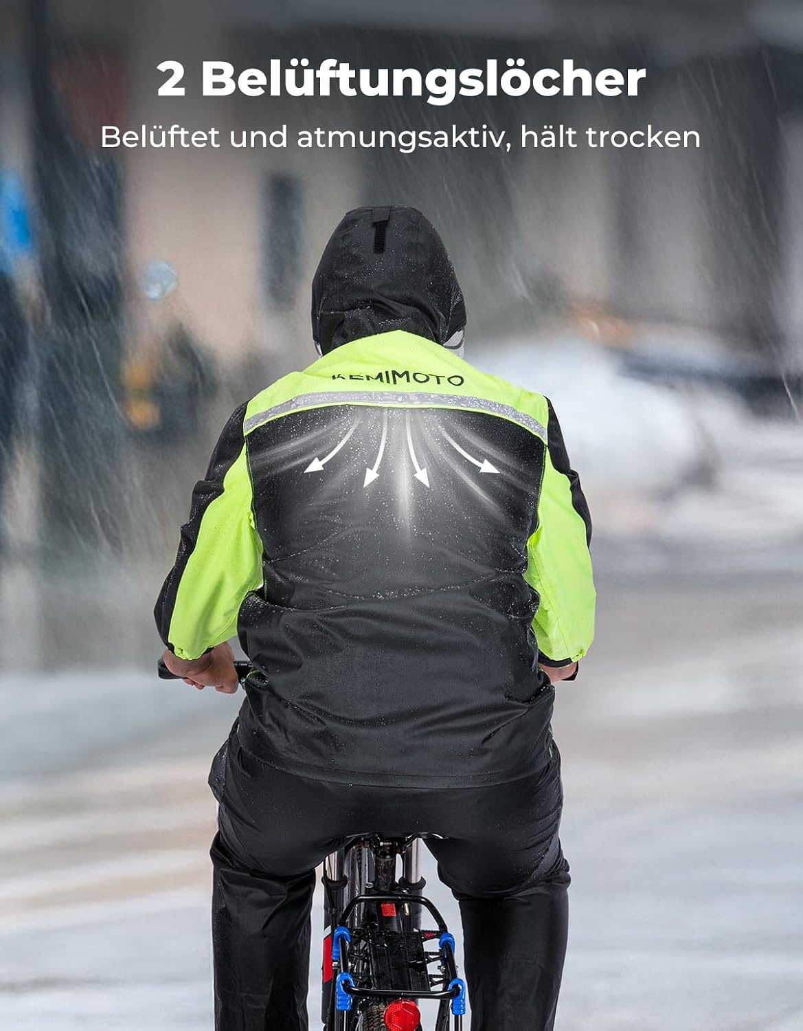 Detalle de KEMIMOTO Combinaison de Pluie Moto Homme — Imperméable et Réfléchissante, Veste et Pantalon en PVC et Polyester