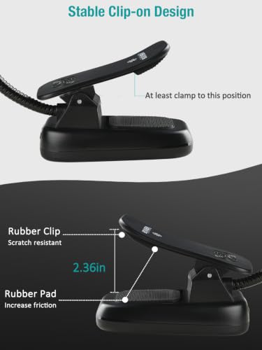 Detalle de Vekkia 64 LED Rechargeable Music Stand Light, Folding Clip On Piano Lamp