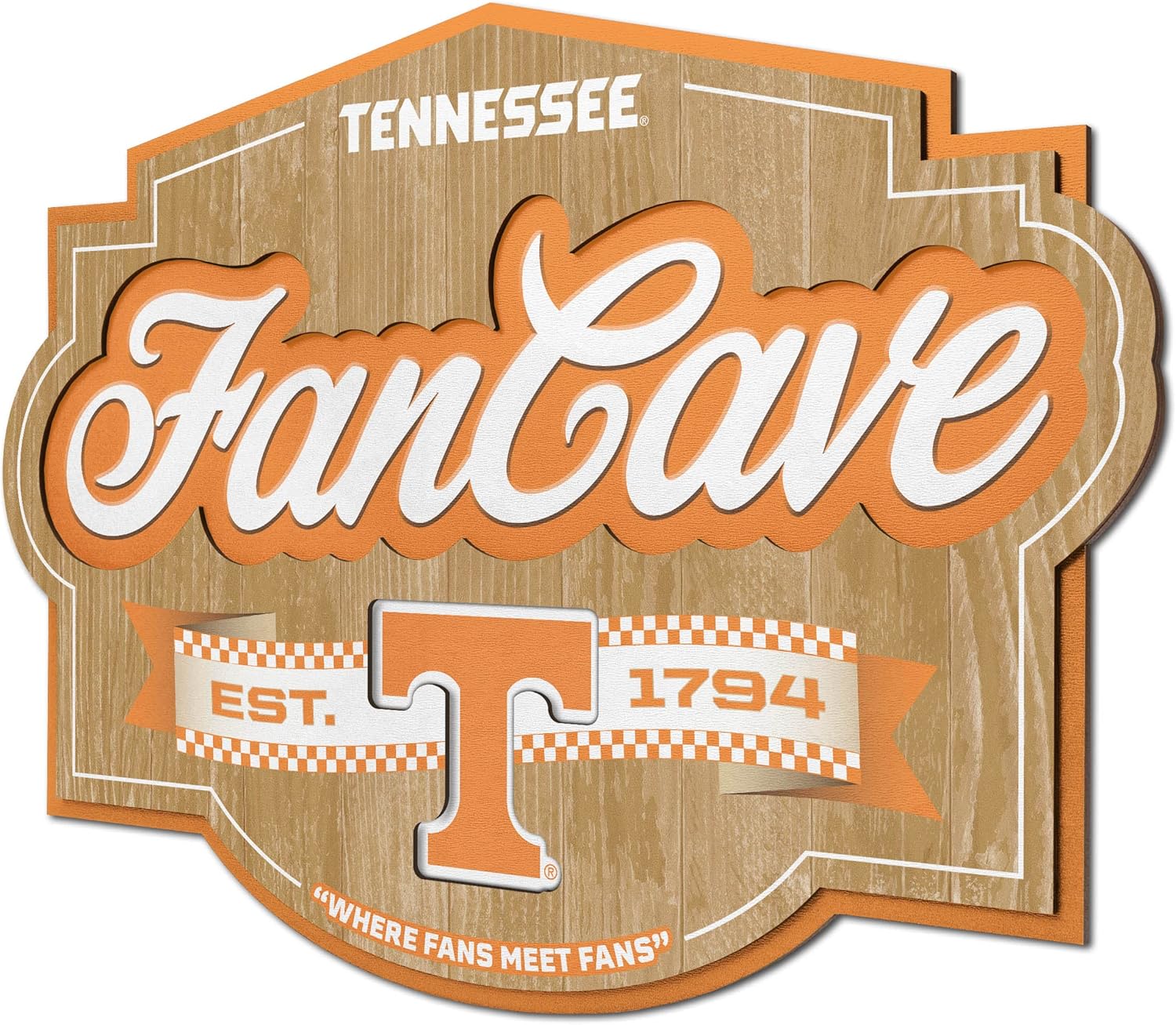 YouTheFan NCAA Officially-Licensed FanCave 3D Wall Art (Ready-to-Hang, Floating Mount Design)