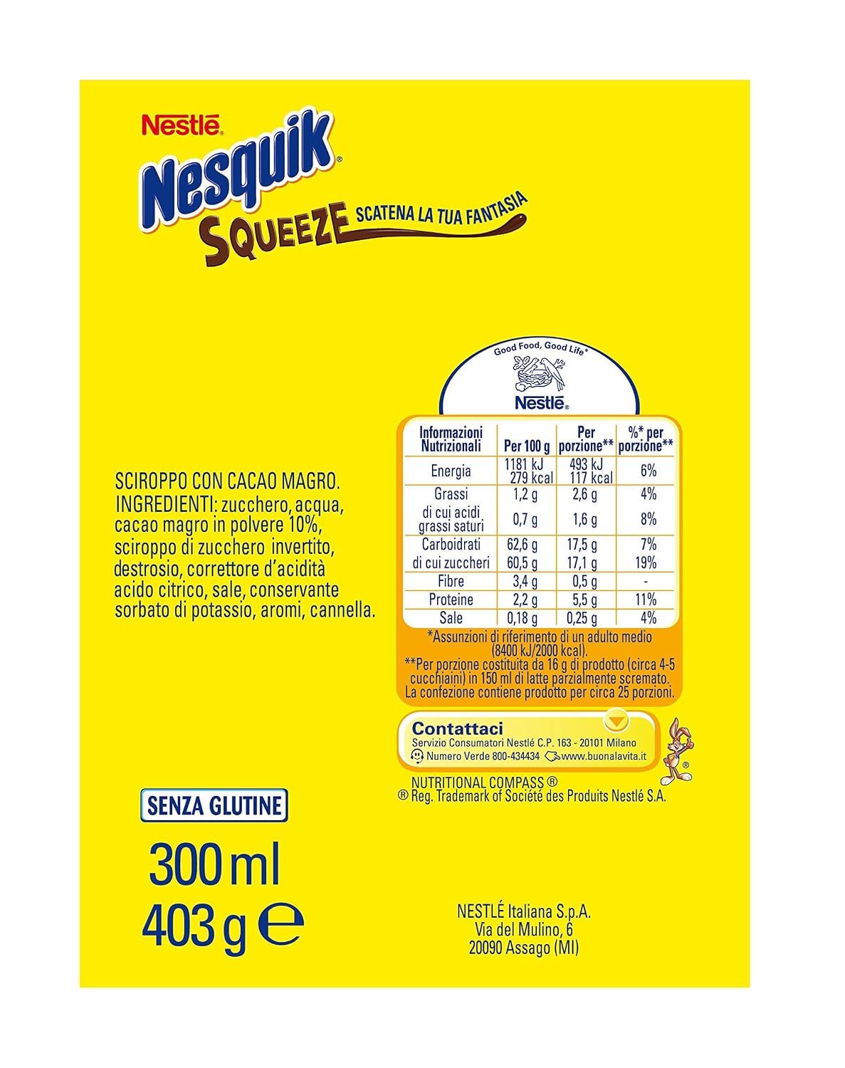 Detalle 2 de Nestlé Nesquik Schoko Sirup – 2er Pack, 300 ml pro Flasche, mit Dosierverschluss
