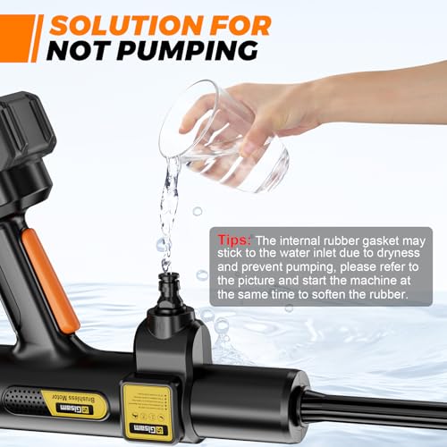 Thumbnail 6 de Gisam Hidrolimpiadora de Alta Presión, Hidrolimpiadora Portatil MAX 65 Bar con 2 x 4000mA Baterías, Pulverizador de Espuma, 6 en 1 Boquilla Multiusos y 180° Boquilla Giratoria (Gisam-01)