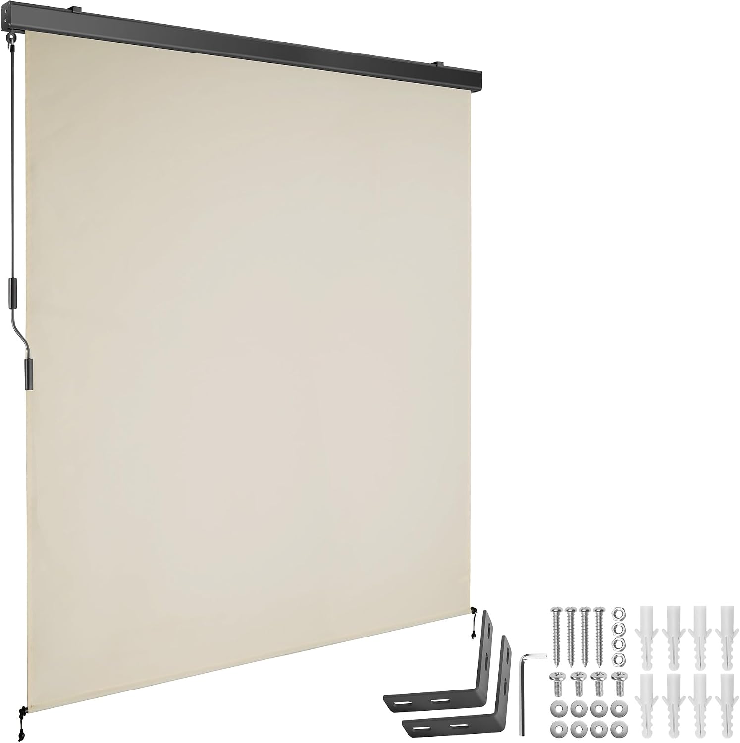 Detalle de tectake 406140 vertikalmarkis 160 x 250 cm med vev och UV-skydd 50+