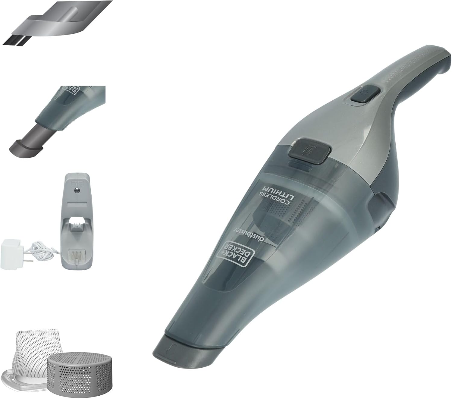 Detalle de BLACK+DECKER HNVC220BCZ01 Dustbuster Cordless Handheld Vacuum, Bagless, Dark Grey