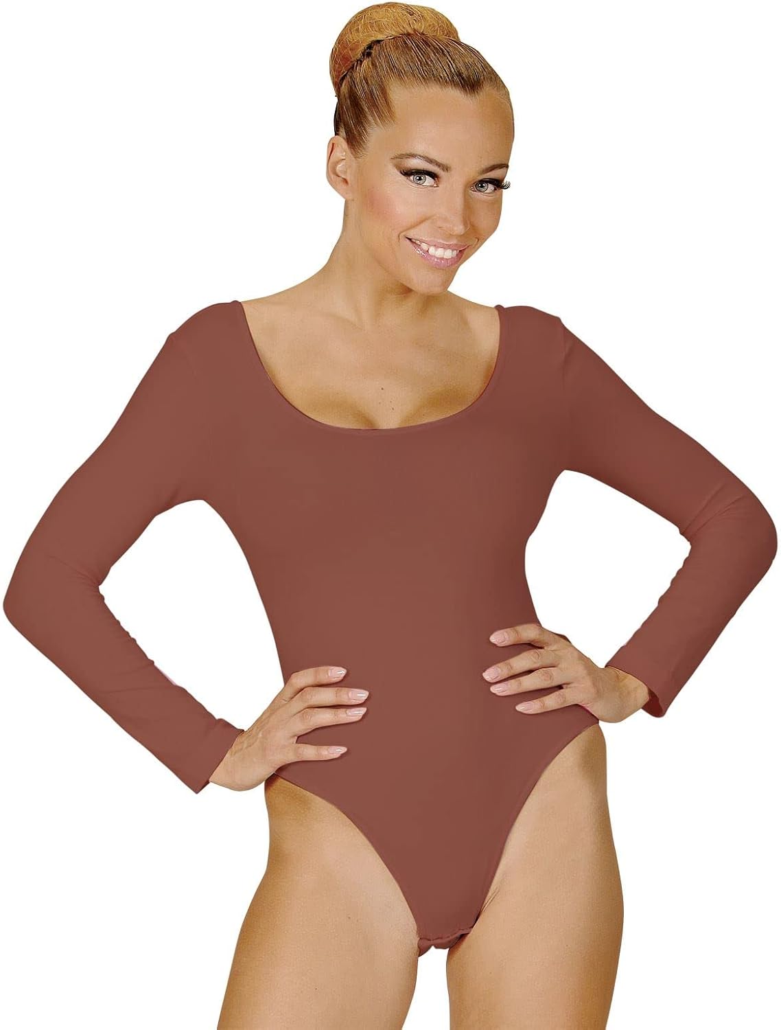 Detalle de W WIDMANN MILANO Party Fashion – Kurzer Damen-Body mit langen Ärmeln (Größe XL) für Verkleidungen