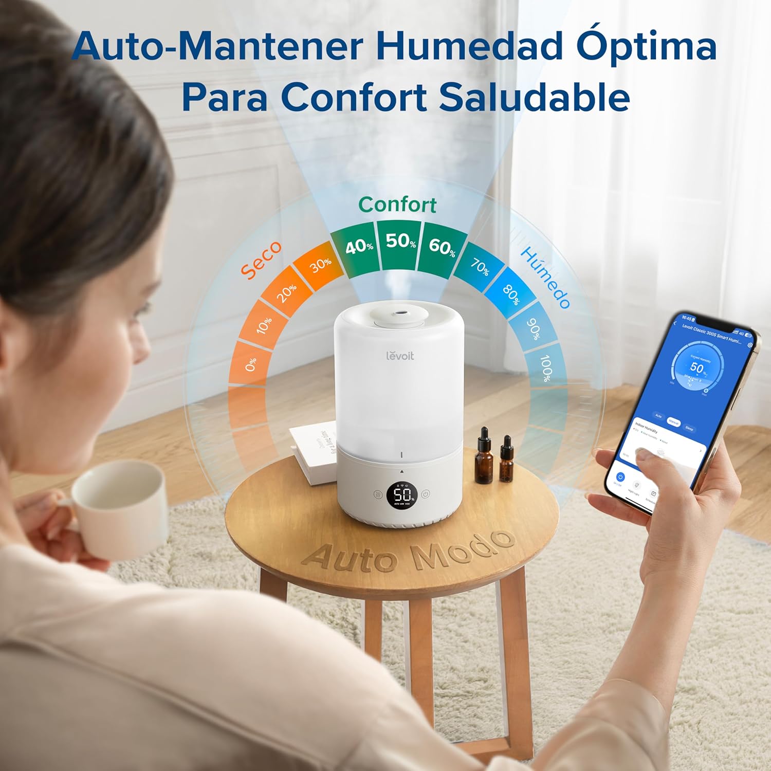 Detalle 2 de LEVOIT Humidificador Inteligente 3L Niebla Fría