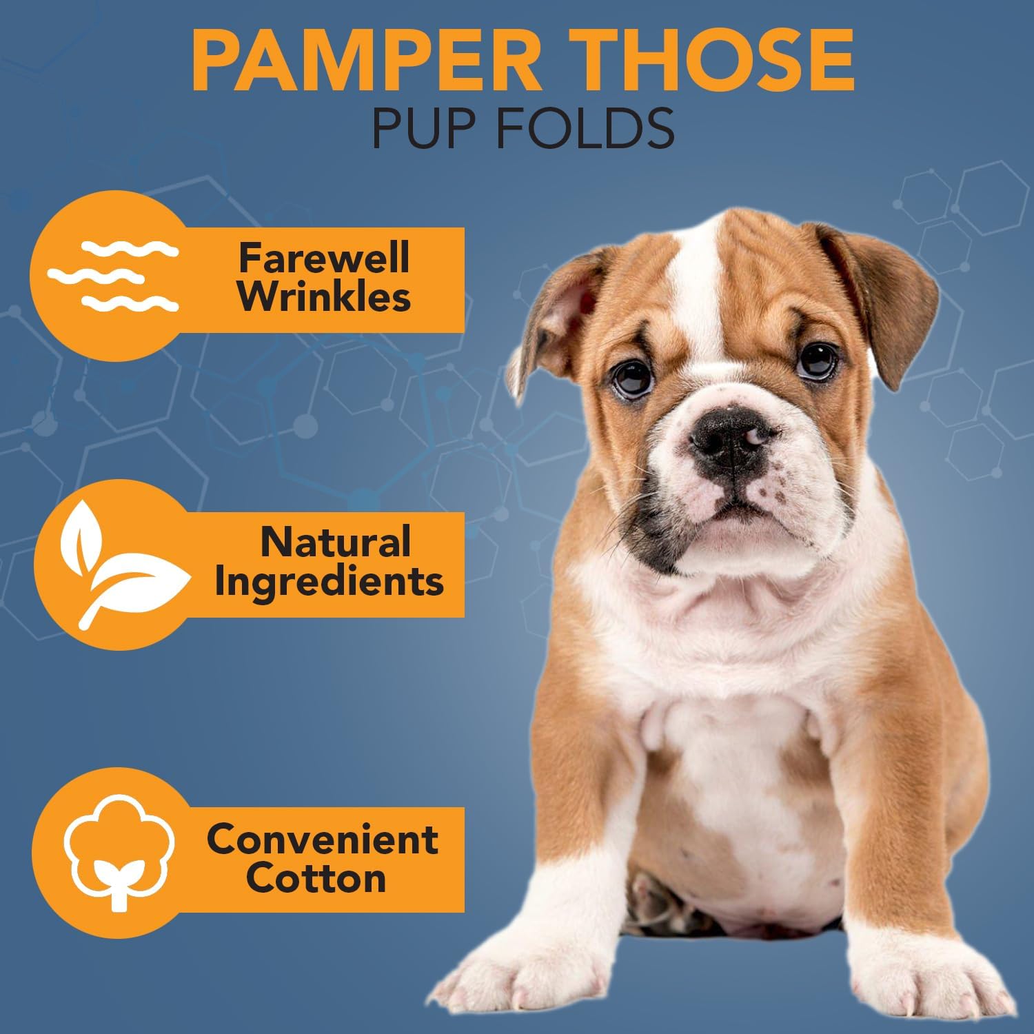 Detalle de NOVEHA Wrinkle XL Wipes for Dogs (120 wipes) for Bulldogs, French Bulldogs, Pugs & more