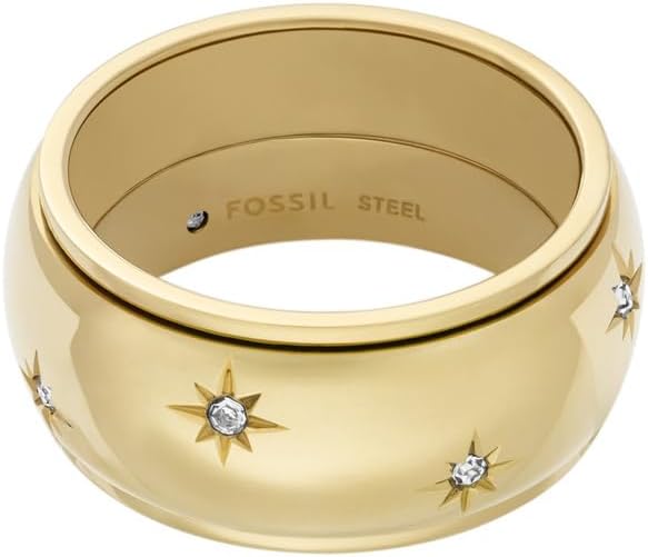 Detalle de Fossil Damen-Edelstahlring Sadie – Goldfarbener Edelstahlring
