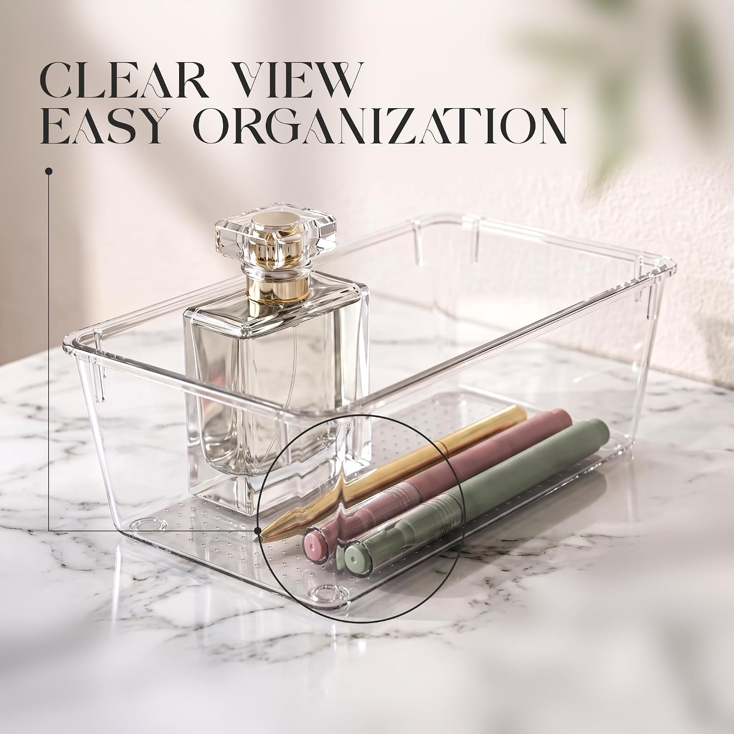 Thumbnail 6 de KICHLY Drawer Organizer 25-Piece Clear Tray Set, Four Sizes