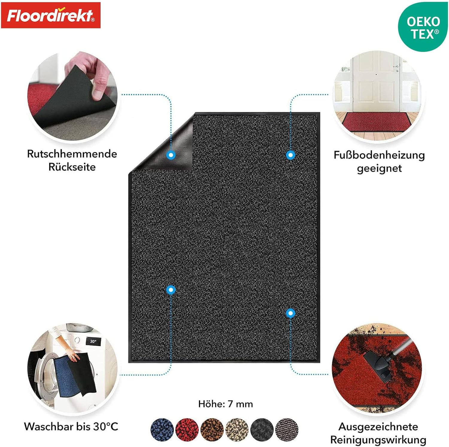 Thumbnail 3 de etm® Schmutzfangmatte Note 1,6: Sieger Preis-Leistung – 200x600 cm in Anthrazit/Schwarz