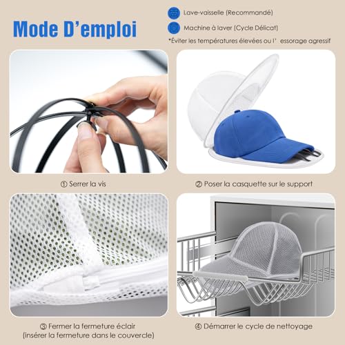 Detalle de Lave Casquette de Baseball iyes.top – Cage de Lavage Pliable avec Sac filet