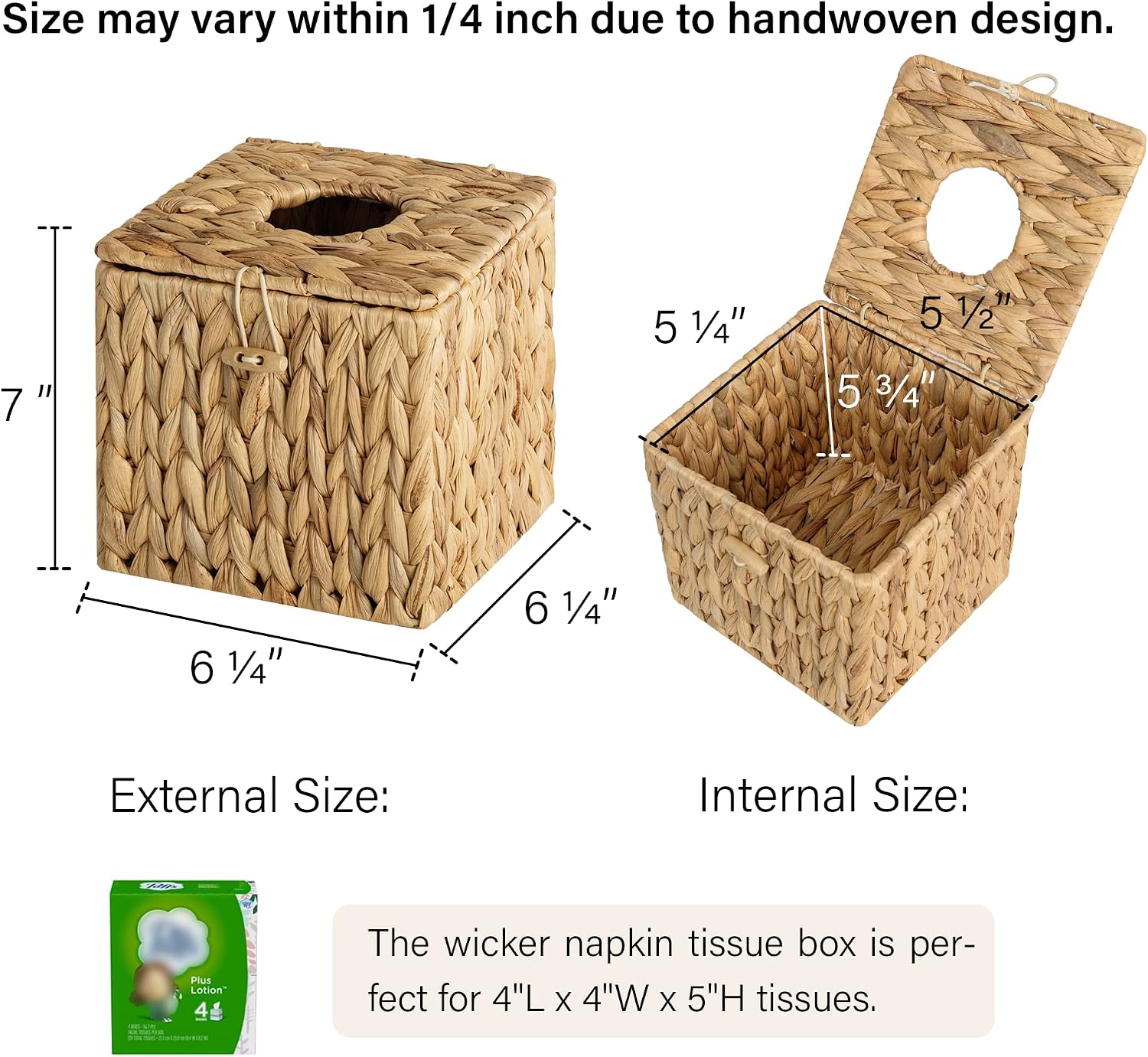 Detalle 2 de StorageWorks Tissue Box Cover, Water Hyacinth