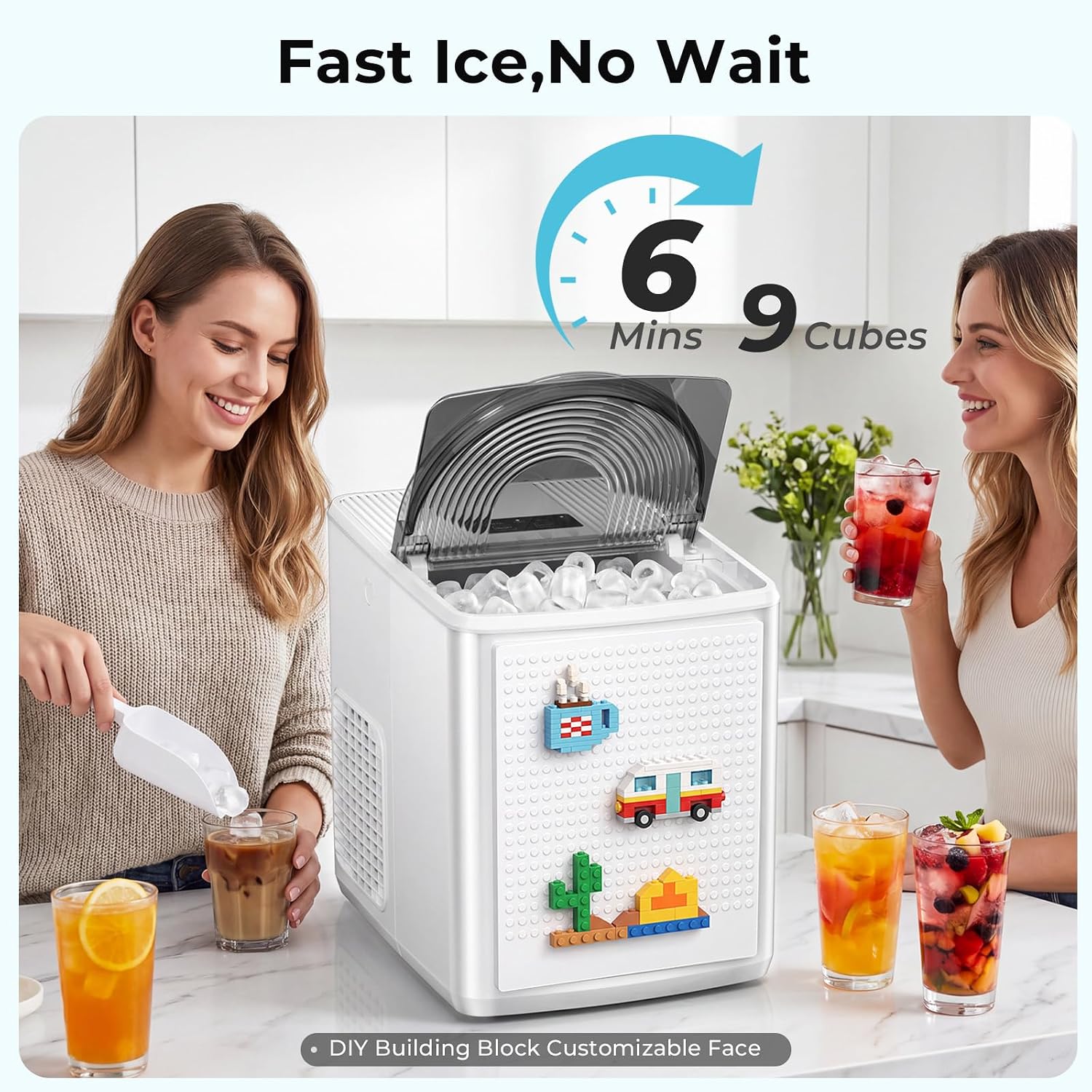 Thumbnail 1 de Antarctic Star Bullet Ice Maker Countertop, 2 Ice Sizes, Self-Cleaning