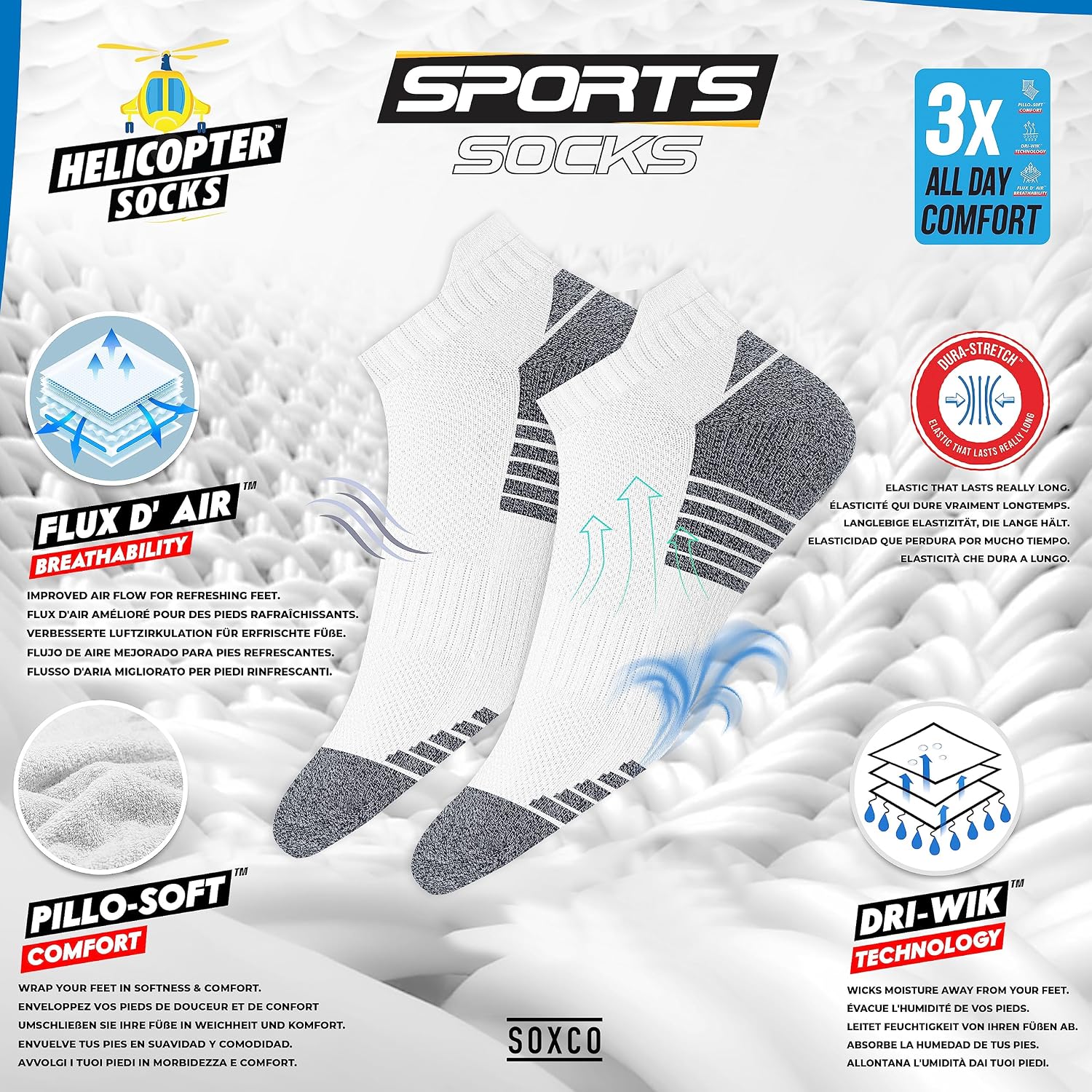 Thumbnail 1 de SOXCO Chaussettes sport socquettes – Lot de 10 paires