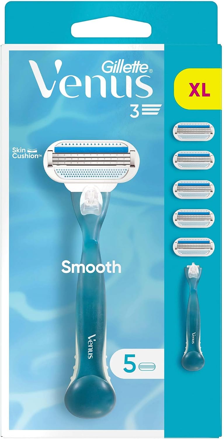 Detalle de Gillette Venus Smooth rakhyvel för kvinnor med 3 blad och 5 påfyllningar