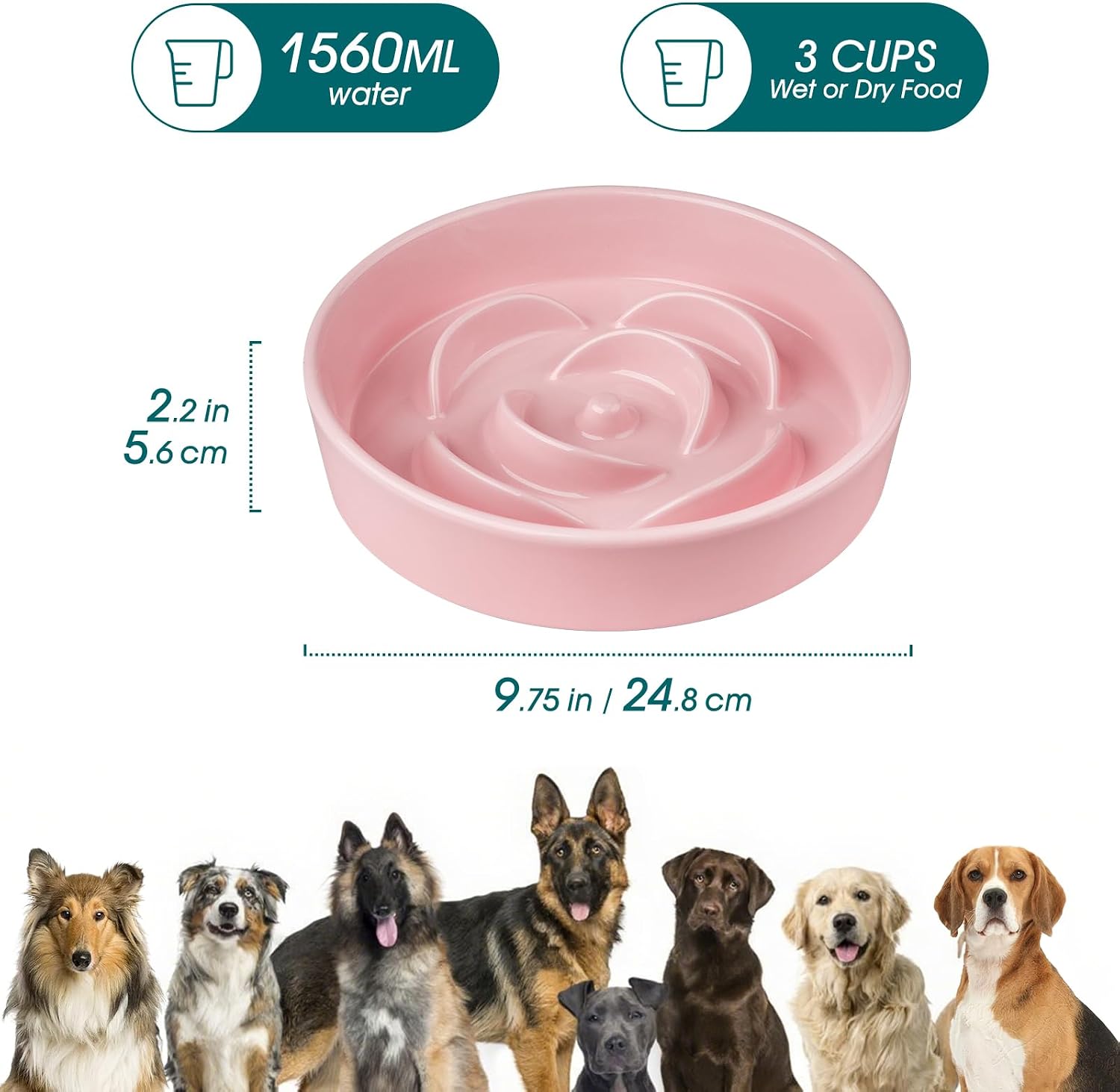 Detalle de vancasso Flower slow feeder bowl 1560ml