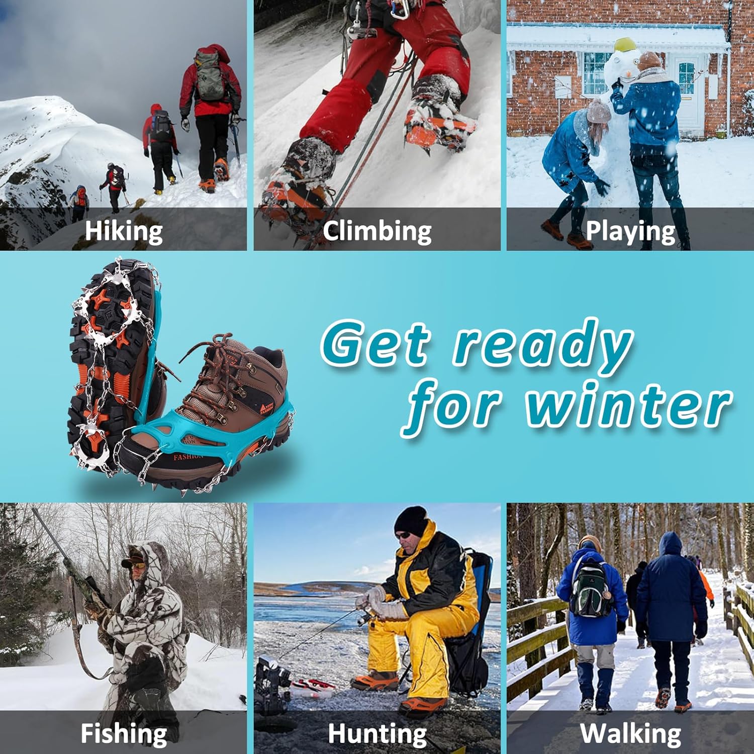 Thumbnail 5 de WIN.MAX Steigeisen 19 Zähne Spikes für Bergsteigen