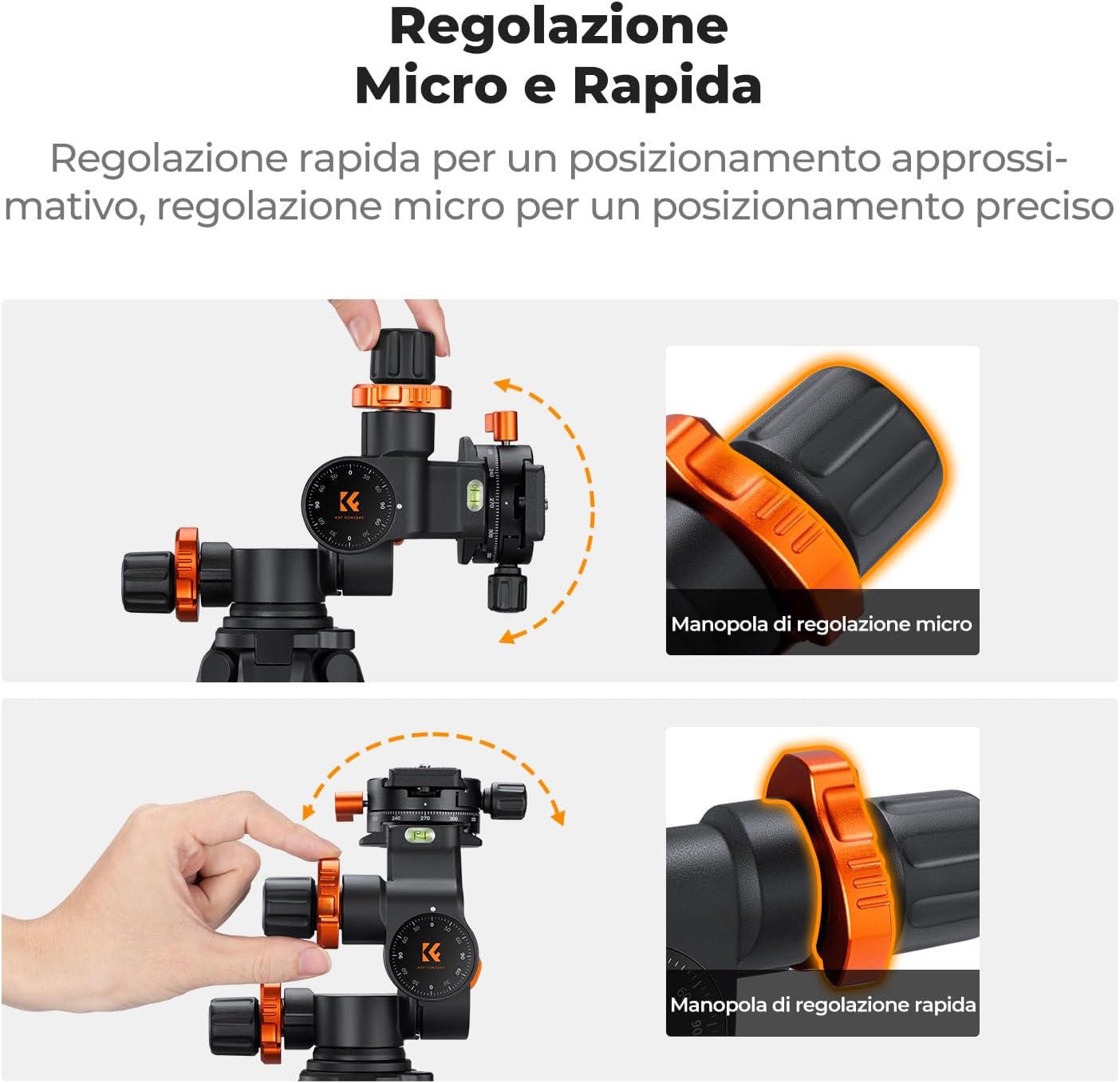 Detalle de K&F Concept GD-3W Testa 3 Vie 6 kg