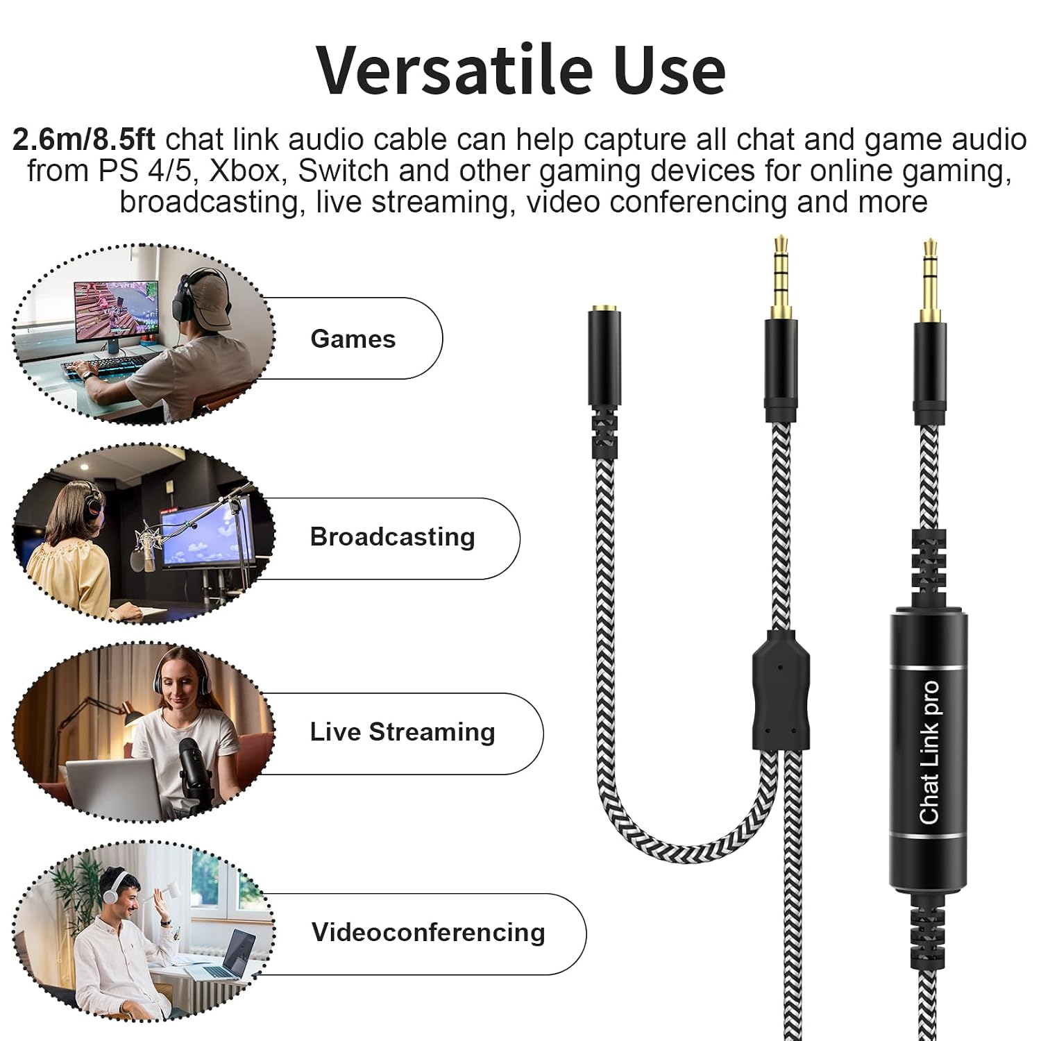 Detalle 2 de Chat Link Pro audio cable, 8.8 ft