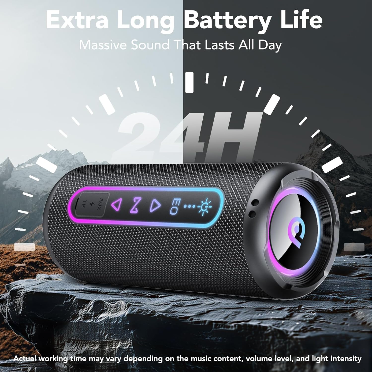 Detalle de Enceinte Bluetooth 5.4 25W – Puissante, étanche IPX7 et éclairage RGB