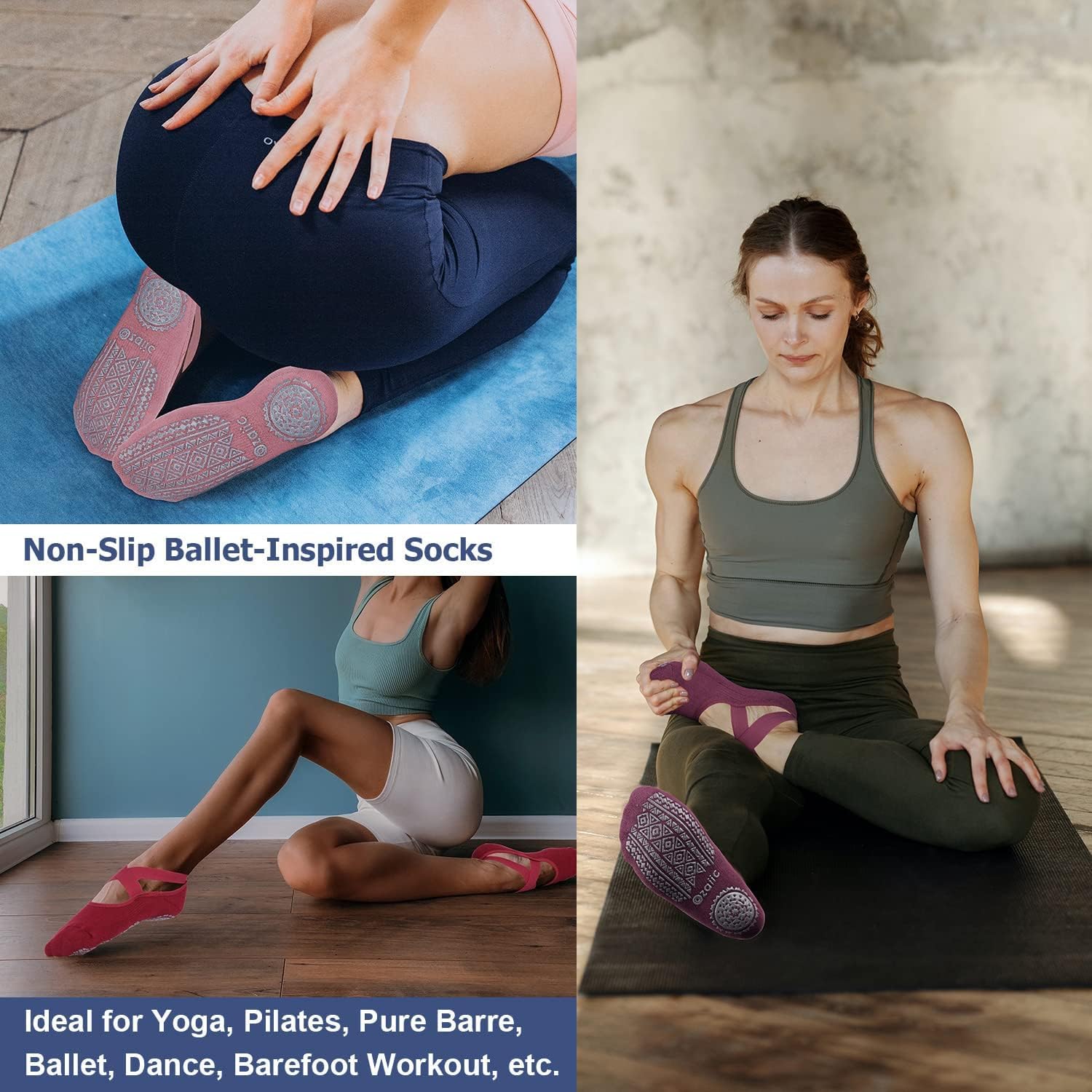 Thumbnail 5 de Ozaiic Yoga Socks for Women with Grips – Non-Slip Five Toe Ballet‑Inspired Socks