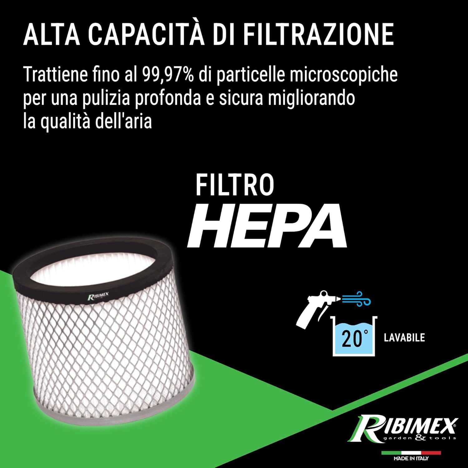 Thumbnail 4 de Ribimex Aspiracenere Elettrico Minicen 800 W con Filtro HEPA Lavabile e Serbatoio 10 L – PRCEN011