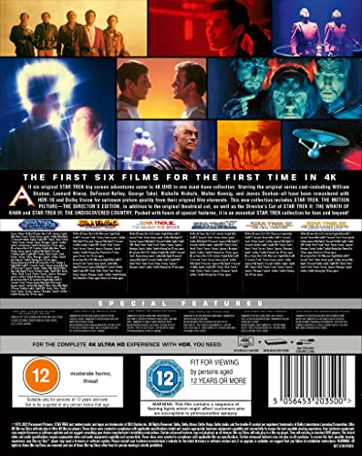 Detalle de Star Trek: The Original Motion Picture Collection (1–6) 4K UHD Blu-ray — Region A & B & C