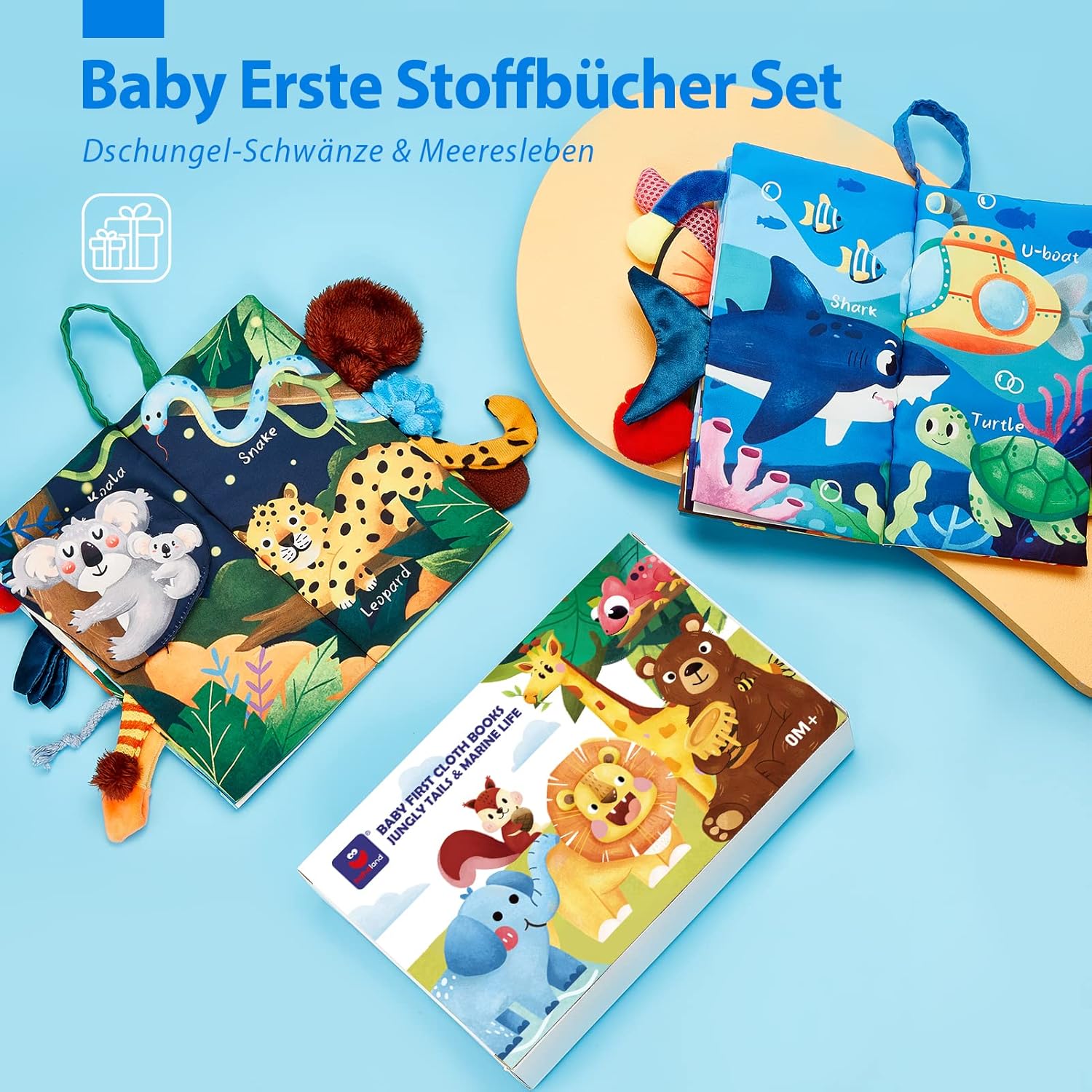Detalle de hahaland Babybuch Stoffbuch 2er Set