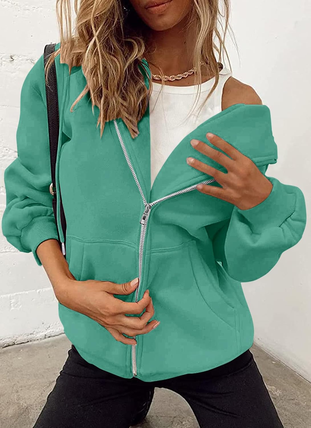 Detalle 1 de PRETTYGARDEN Women's Zip-Up Hoodie