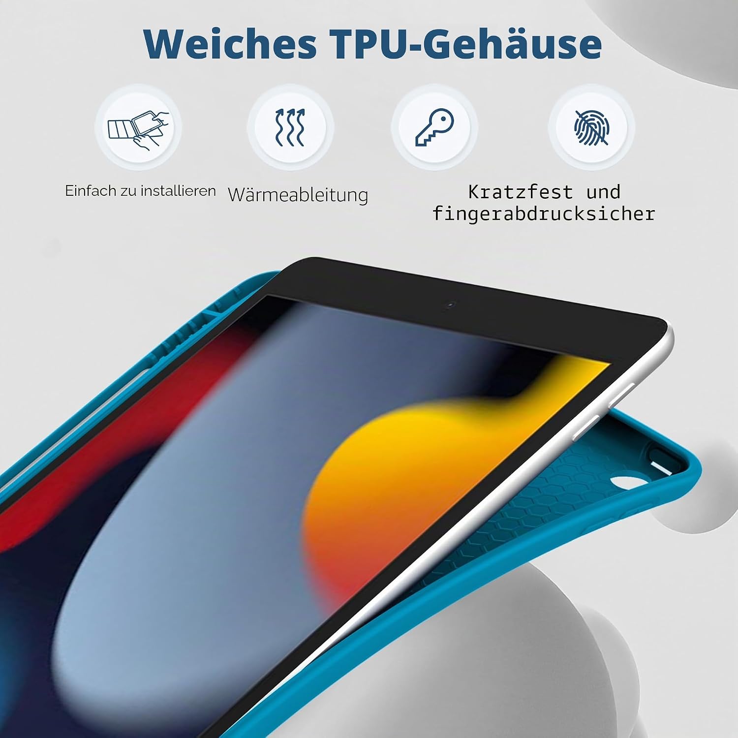 Thumbnail 6 de CACOE Hülle für iPad 9./8./7. Generation 10.2 Zoll – Ultradünn, Stifthalter und Pfauenblau