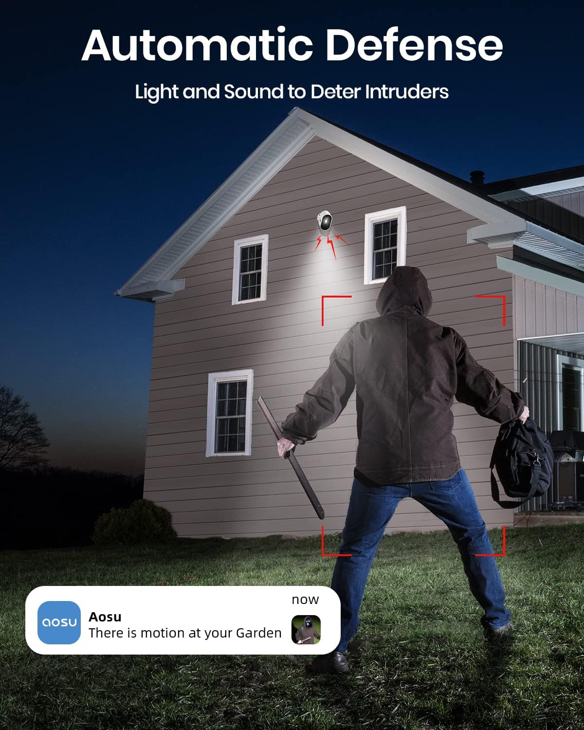 Thumbnail 6 de aosu 4-Cam Wireless Outdoor Security Camera Kit (2K, Spotlight, 166° Ultra-Wide, Battery Powered)