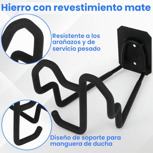 Thumbnail 1 de Tesmotor – Soporte de Manguera de Jardín de Pared en Hierro Negro Mate