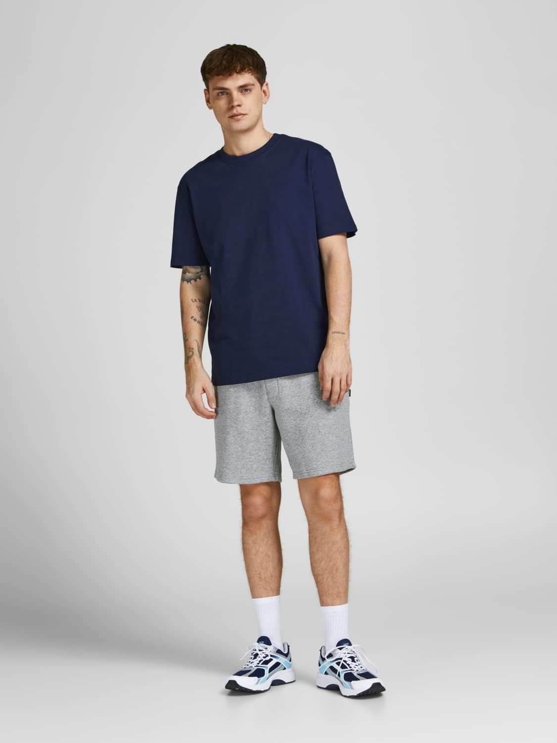 Detalle de JACK & JONES Herren Sweat Short JPSTNEWSOFT – Komfortabler Jogger-Short mit Kordelzug