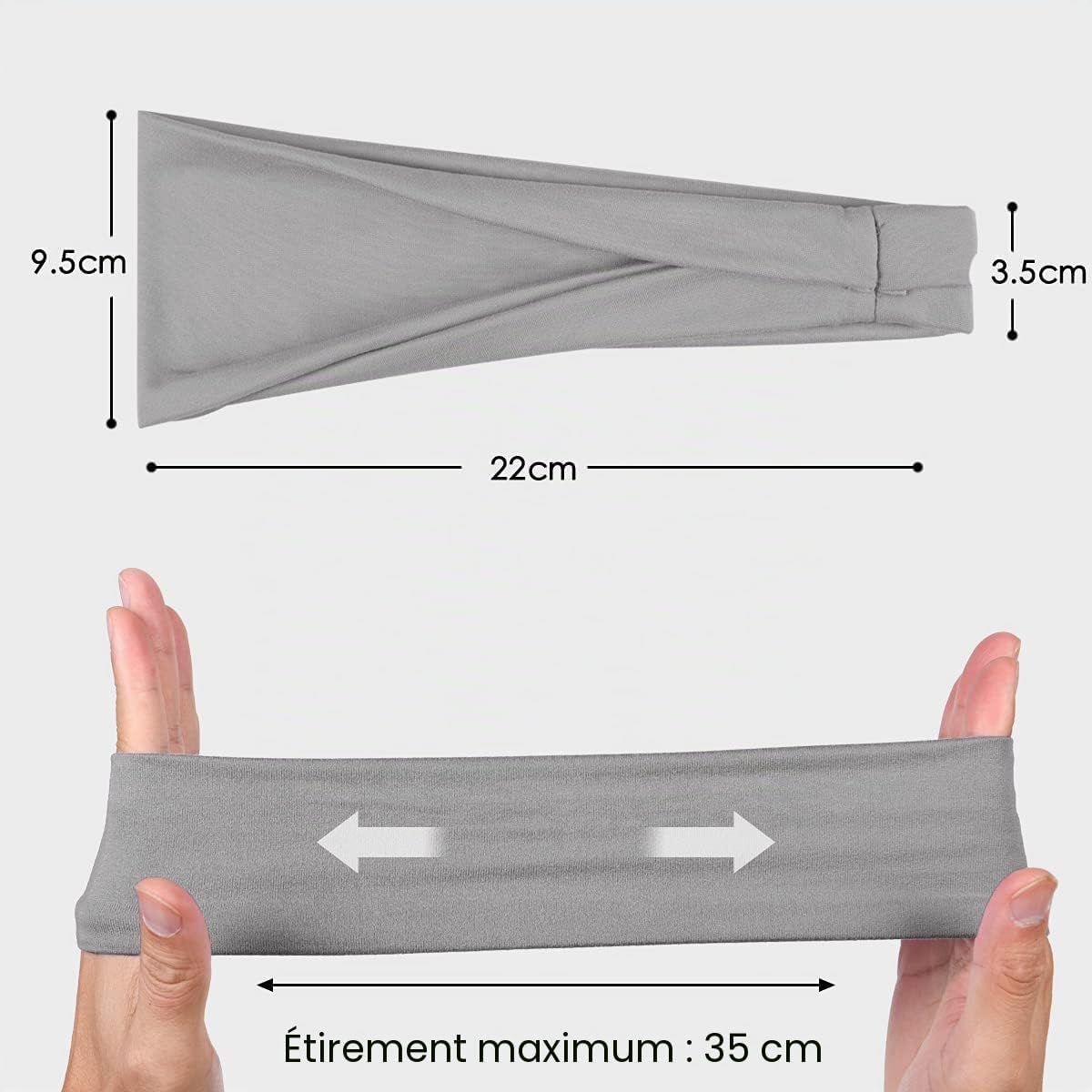 Detalle 2 de Flintronic 6 pièces Bandeau Cheveux Femme – antidérapant, éco-confort, sport et yoga