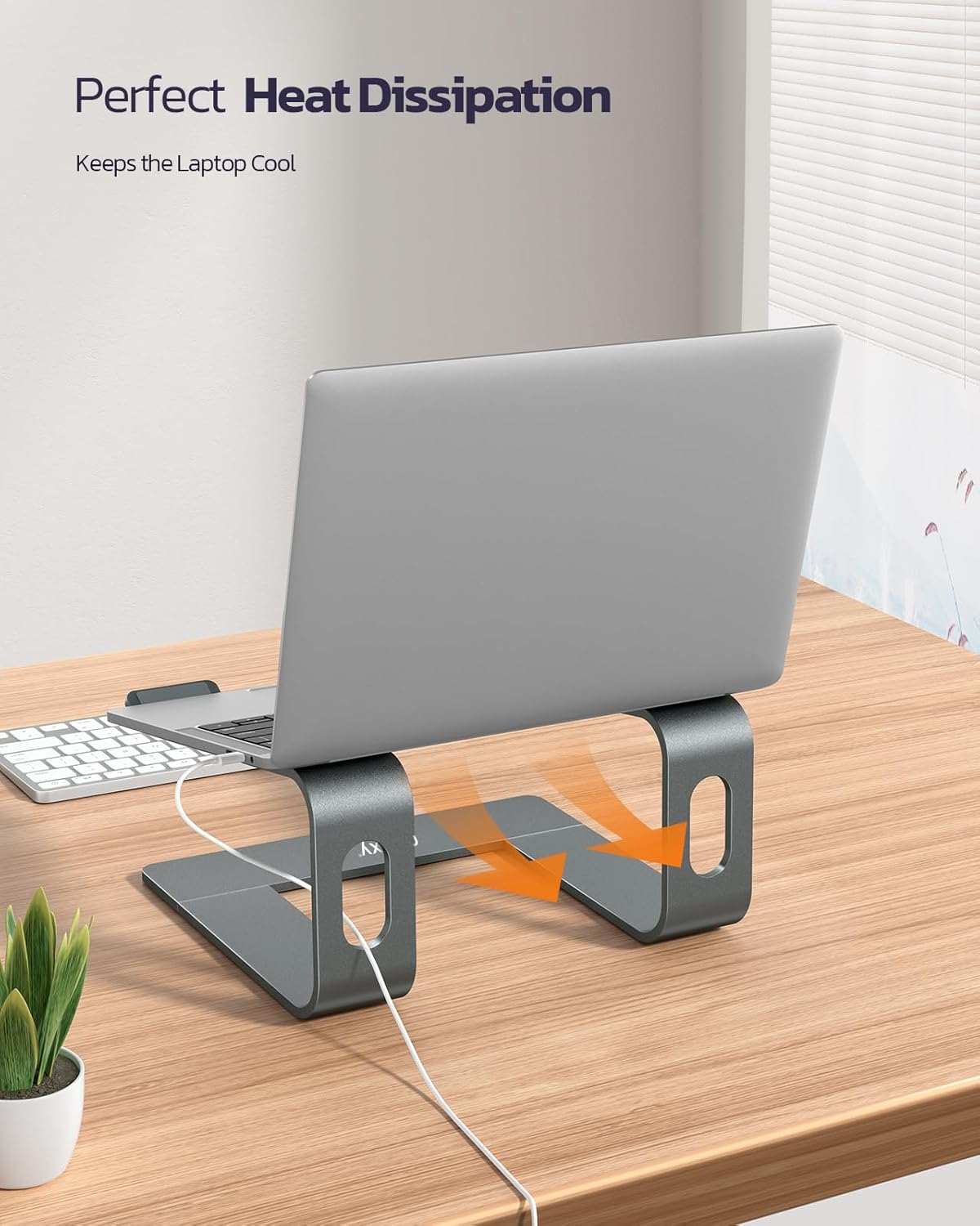 Detalle 2 de Nulaxy All-Aluminum Laptop Stand for Desk (C3) – Detachable, Ventilated, 10–16" Compatibility