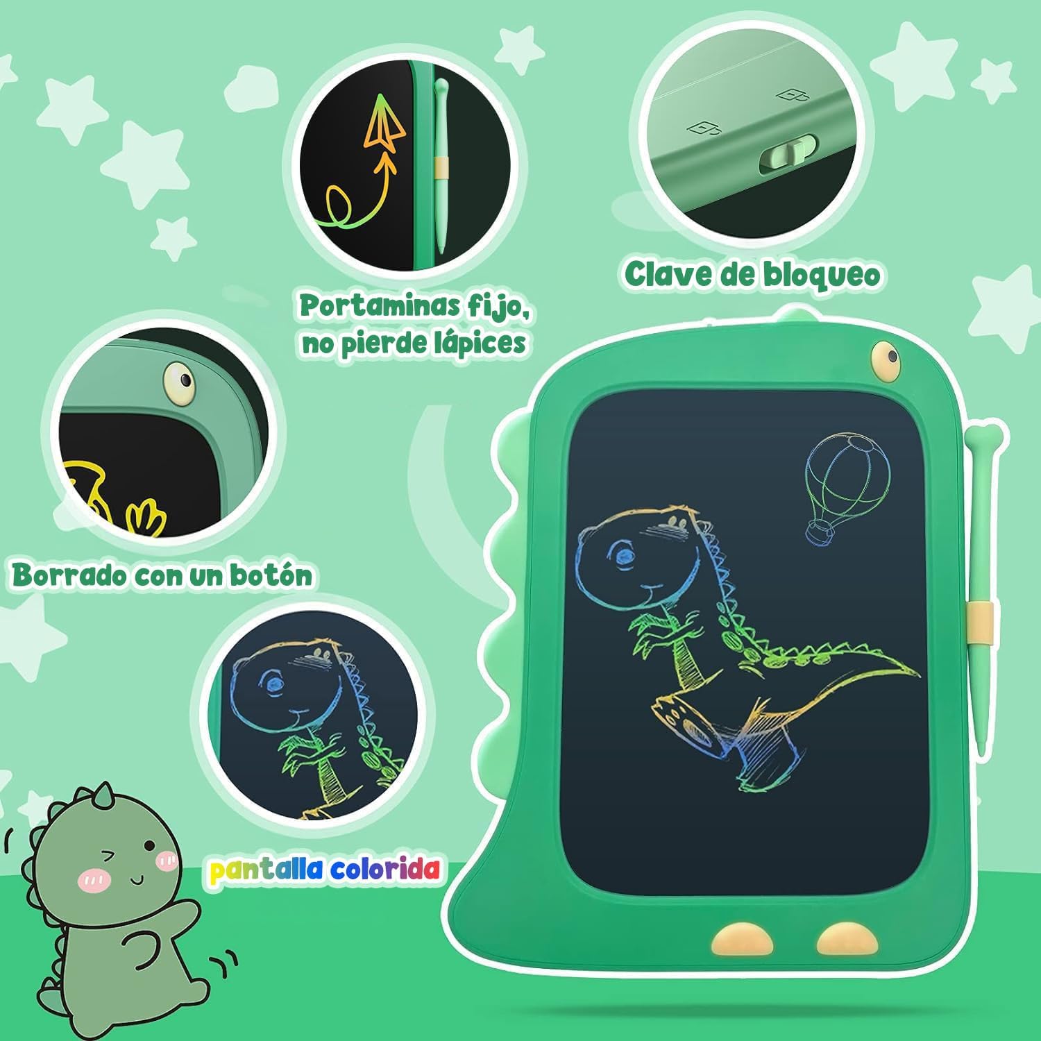 Detalle de ORSEN LCD Schreibtafel 8,5 Zoll Dinosaurier