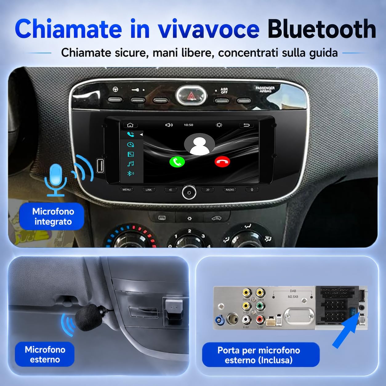 Thumbnail 5 de MAVYULQEF Linux Autoradio per Fiat Punto 2010-2016 / Linea 2012-2015 - CarPlay/Android Auto Wireless, Bluetooth, CANBUS, RDS