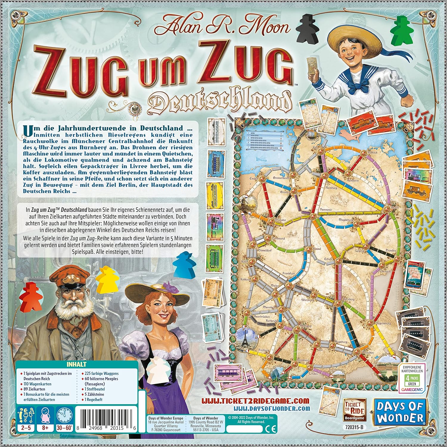 Detalle de Asmodee Zoug um Zug Deutschland Neuauflage 1902 – Version Allemande
