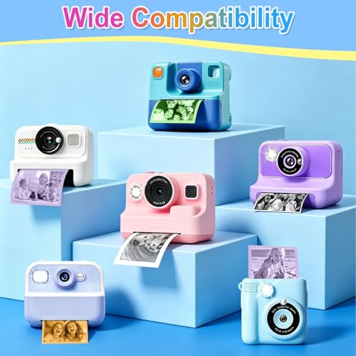 Detalle de QUASON 18 Rolls Kids Camera Paper Roll Refill – BPA Free Thermal Paper for Instant Print Cameras