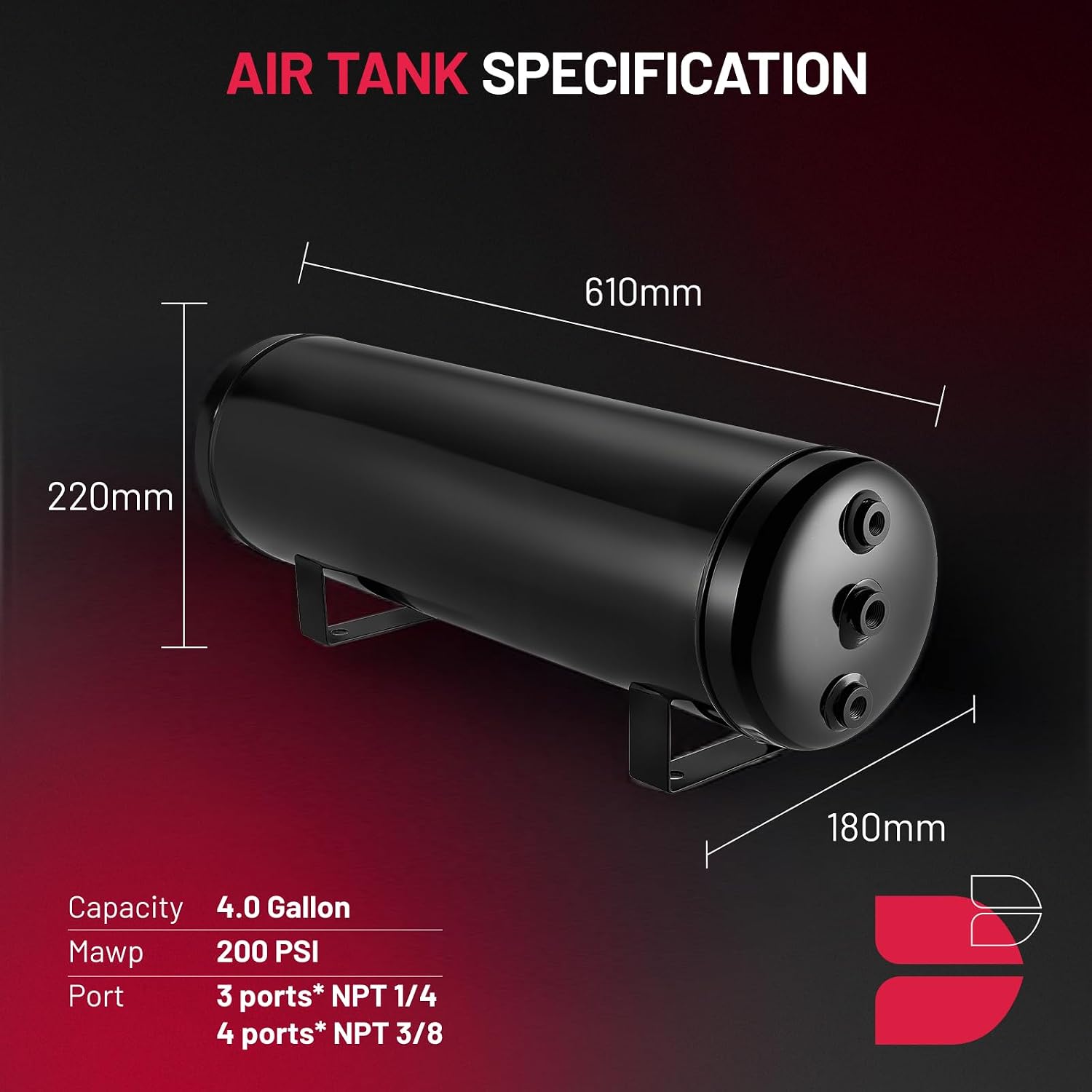 Detalle 2 de BDFHYK Air Tank, 4.0 Gallon