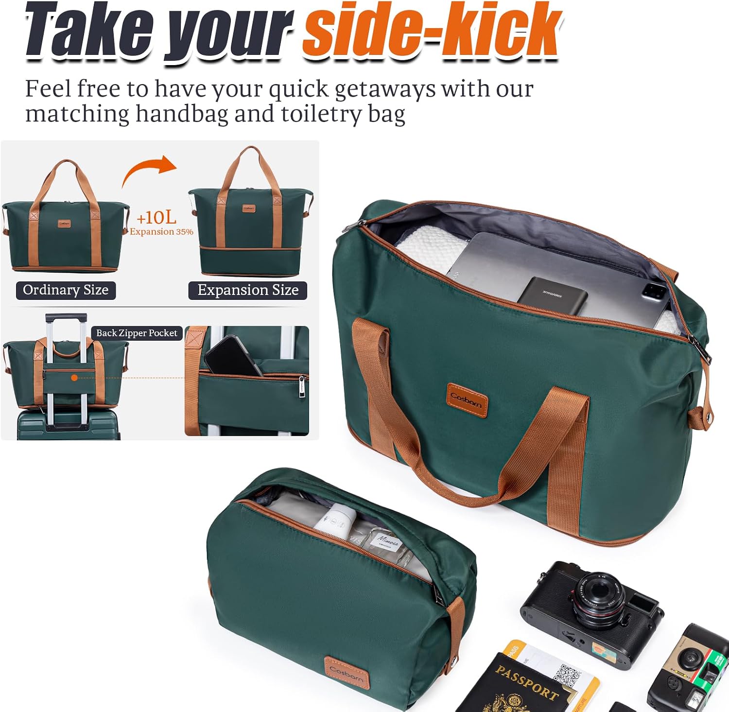 Detalle 2 de Cosbarn A-5PCS 5-Piece ABS Hardside Luggage Set with Spinner Wheels