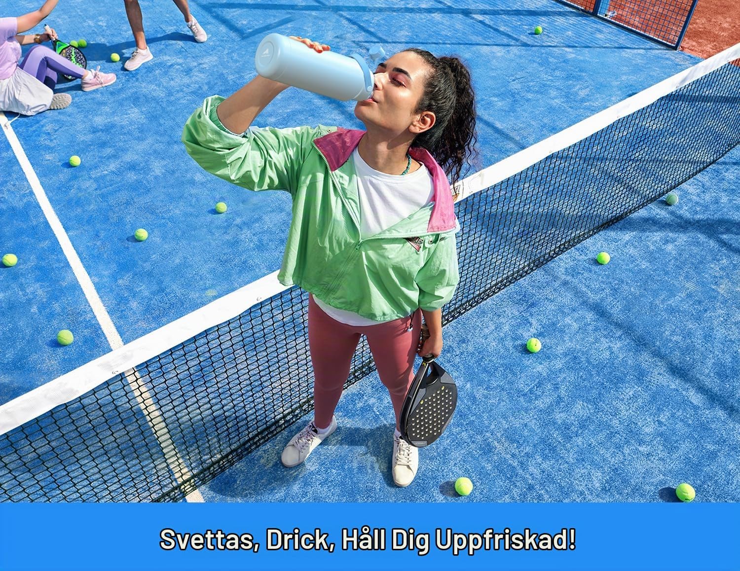 Thumbnail 6 de POWCAN 40 oz vattenflaska i rostfritt stål med 2-i-1-lock