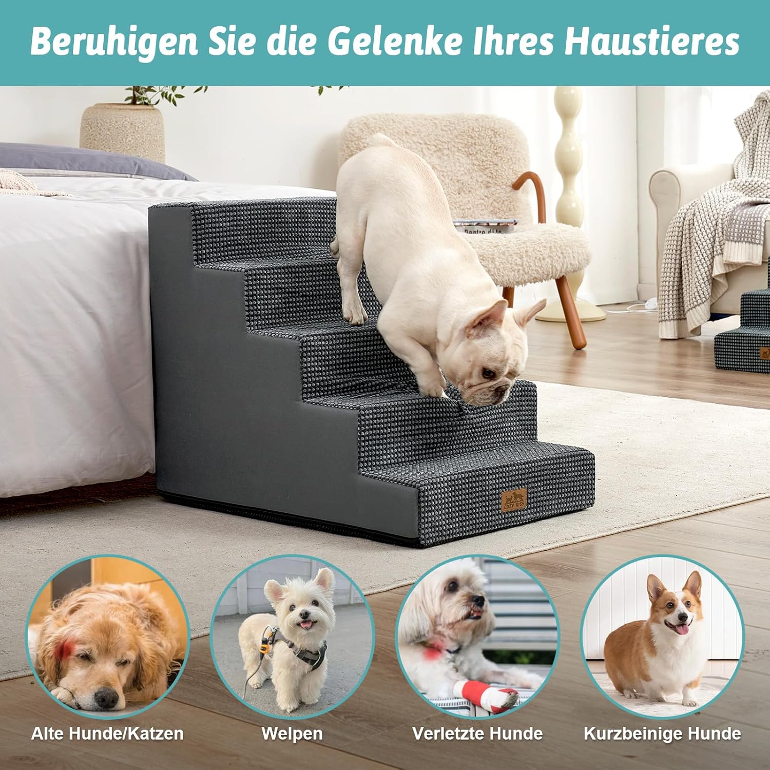 Thumbnail 5 de COZY KISS Hundetreppe 45cm für Sofa