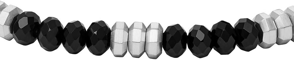 Thumbnail 3 de Bracelet Fossil homme en acier inoxydable à perles et fermeture coulissante